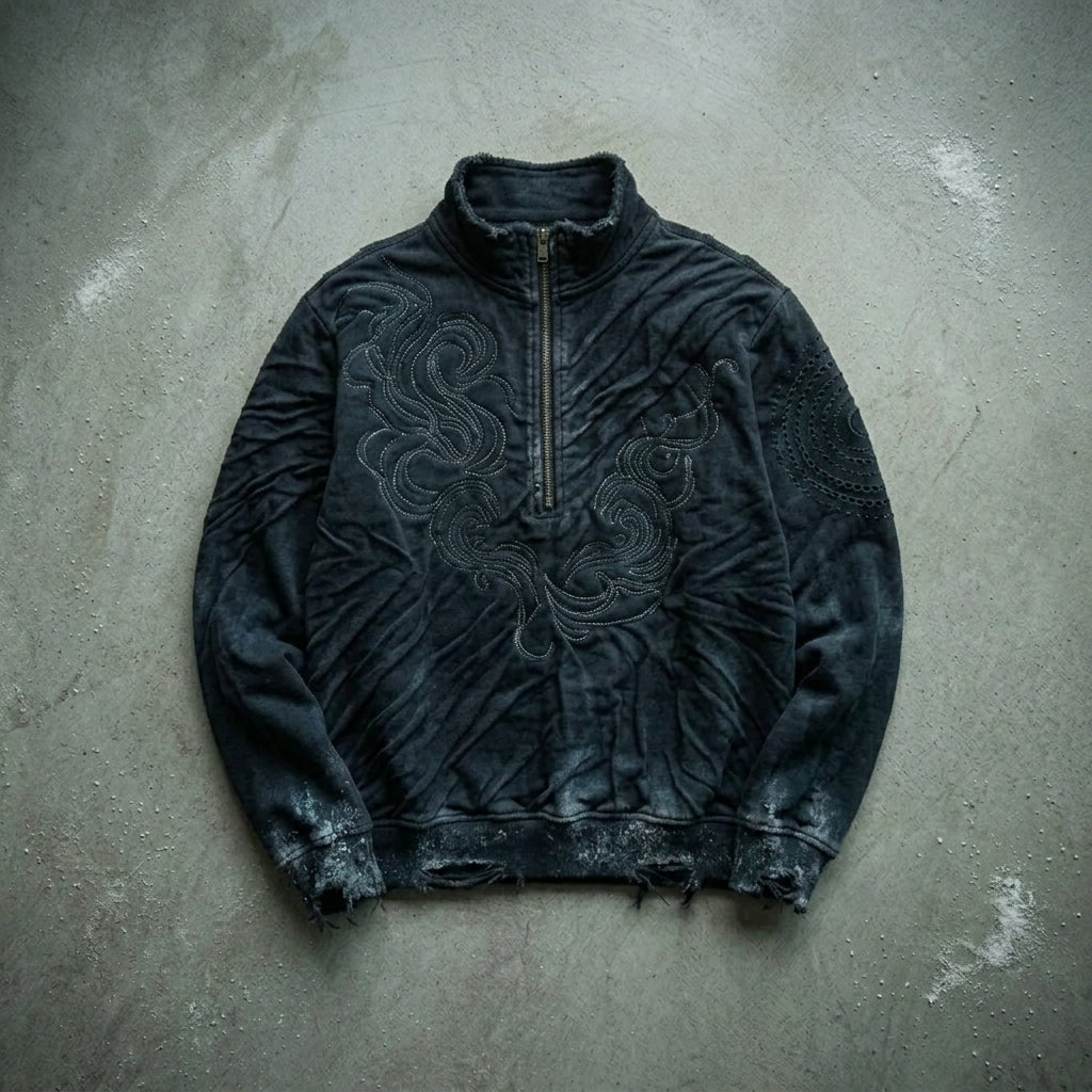 JZZW Ocean Series — Embossed Quarter-Zip