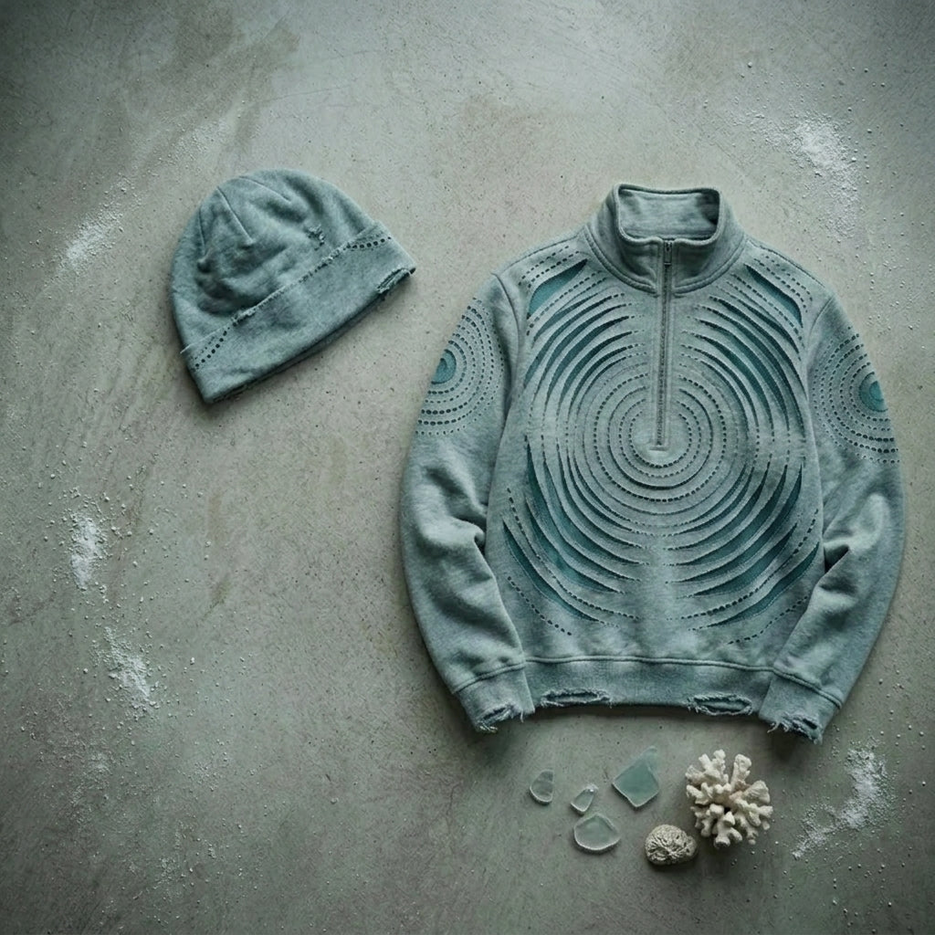 JZZW Ocean Series — Embossed Quarter-Zip